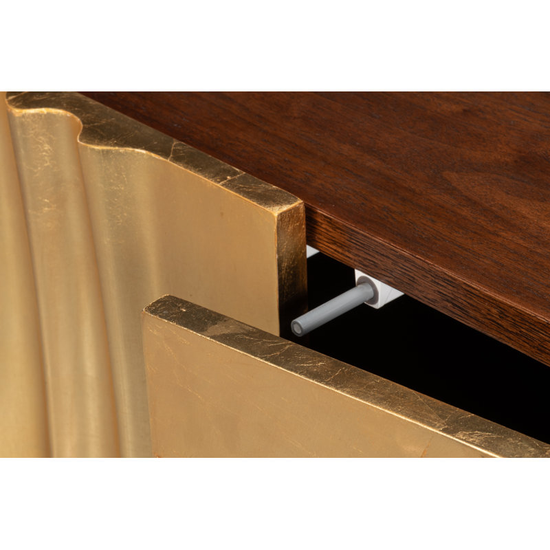 Capriole 86'' W Solid Wood, Brown/Gold
