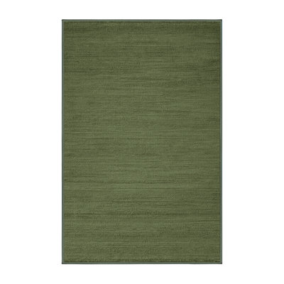 Machine Washable Solid Green Area Rug