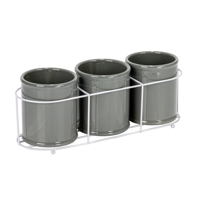 Porte-couverts rectangulaires en métal Danard, Gris
