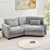 92.5" Curved Corduroy Sectional Sofa Seater for 3