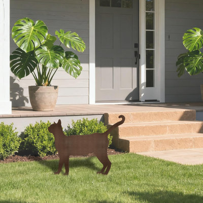 À la recherche d'un chat - accents en métal, chat en métal, cadeau de décorations, signe de jardin extérieur