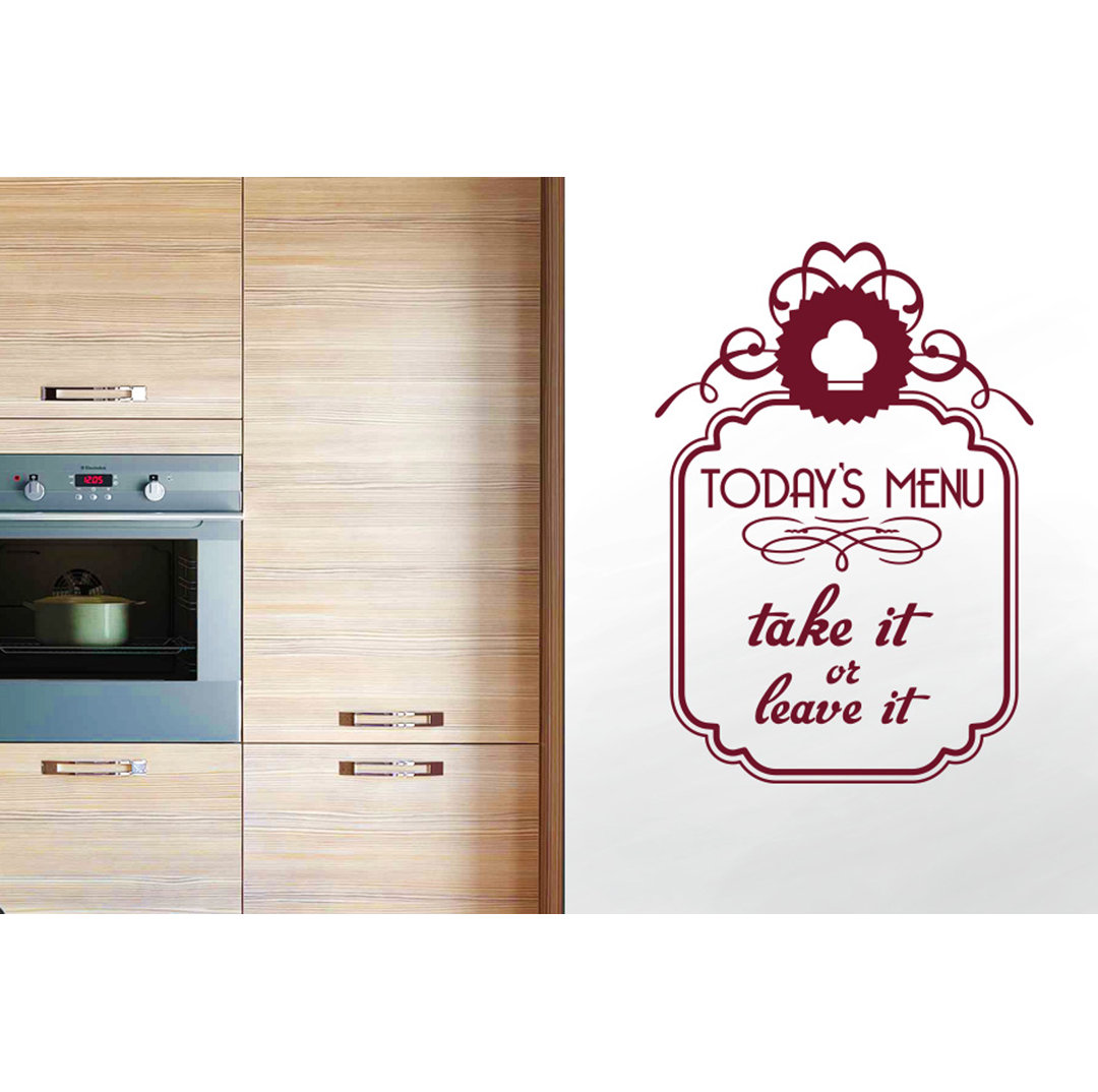 Todays Menu Take It Your Leave It Wall Sticker