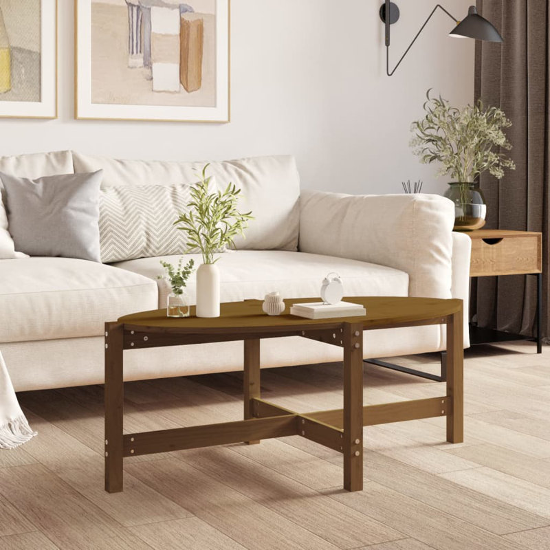 Wroblewski Solid Wood Four Leg Coffee Table, 45cm H x 118cm W x 63cm D, Brown