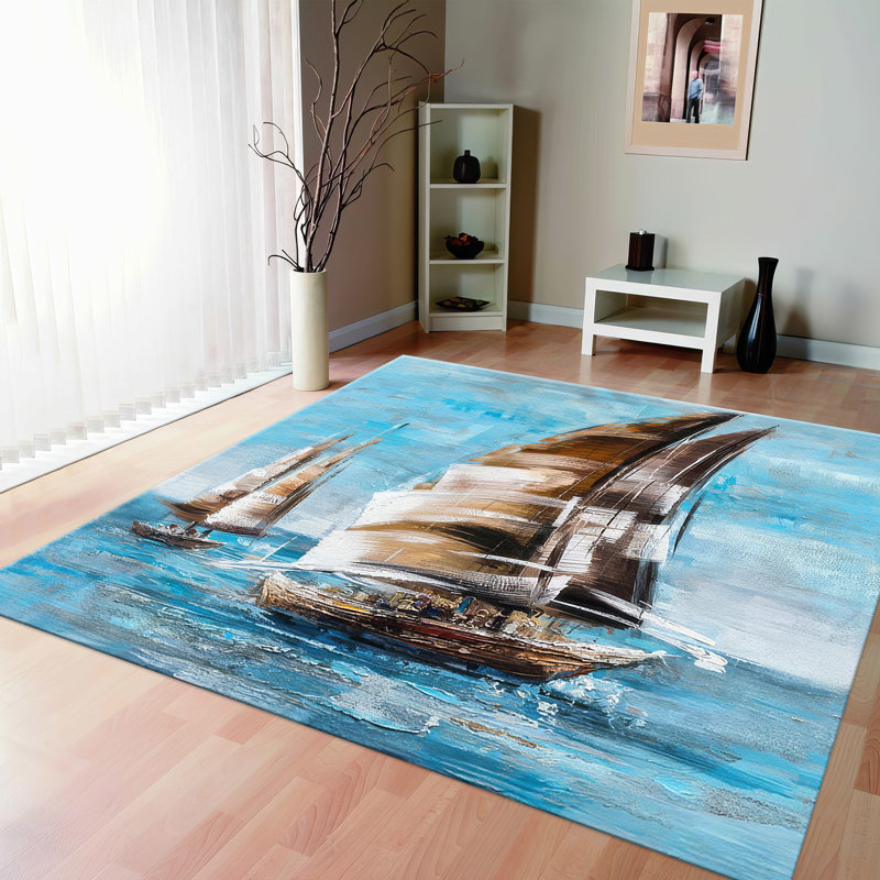 Soft Non-Woven Floral Printed Rug with Vibrant Hues for Stylish Floor Decor in Living Room Bedroom or Office Spaces