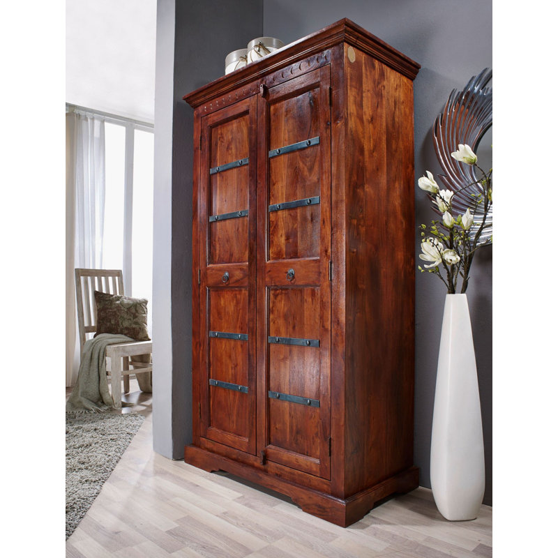Oxford 2 Door Solid Wood Wardrobe, Nougat