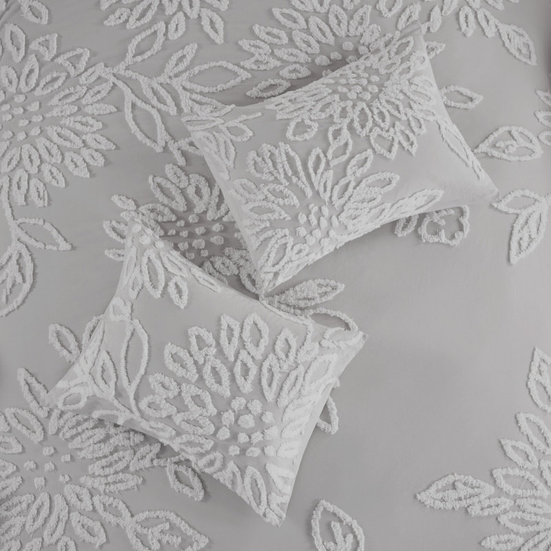Élégants ensembles de literie en chenille de coton touffetés, style maison de campagne pour les chambres confortables