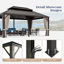 Pavillon de jardin en aluminium à toit double avec toit rigide-94813550