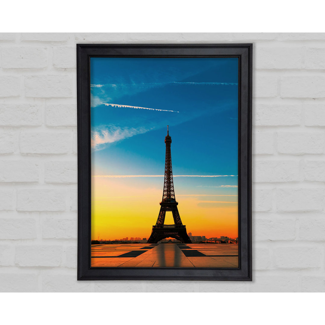 Gerahmtes Leinwandbild Eiffel Tower Sunset 1