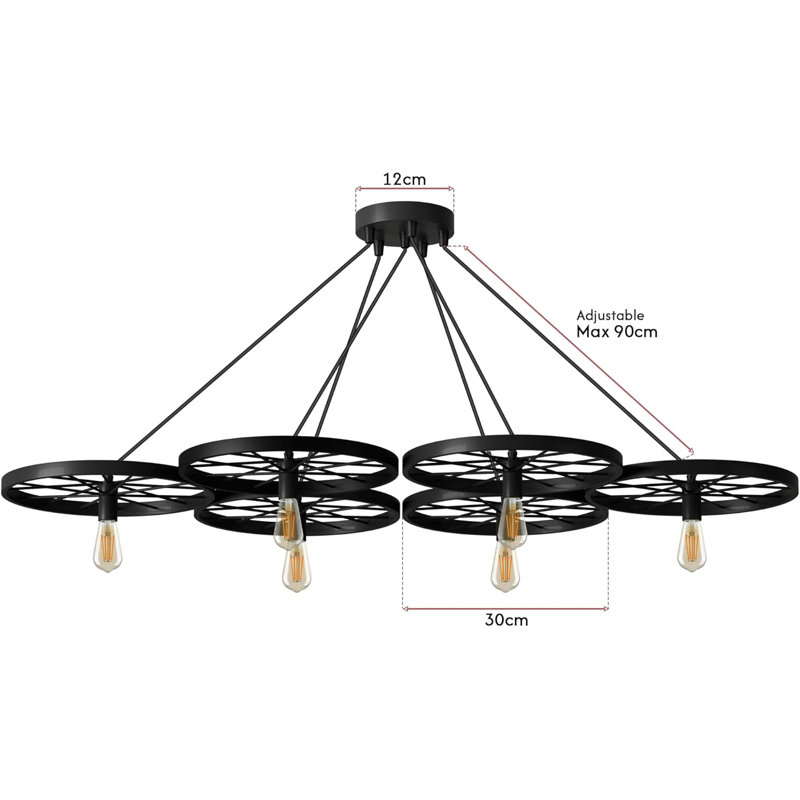 6 - Light Black Unique/Statement Pendant, Yes