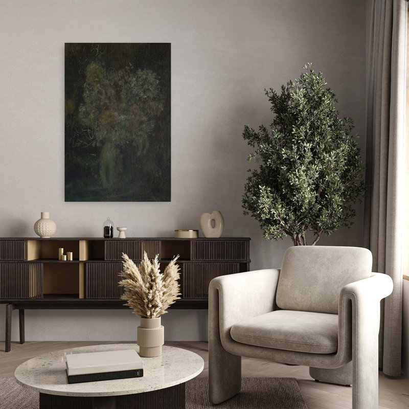 Art contemporain, art floral rétro, H 36 po x l 24 po