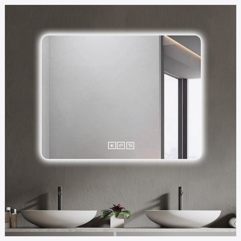 Miroir de salle de bain avec lumières DEL à l'avant et à l'arrière