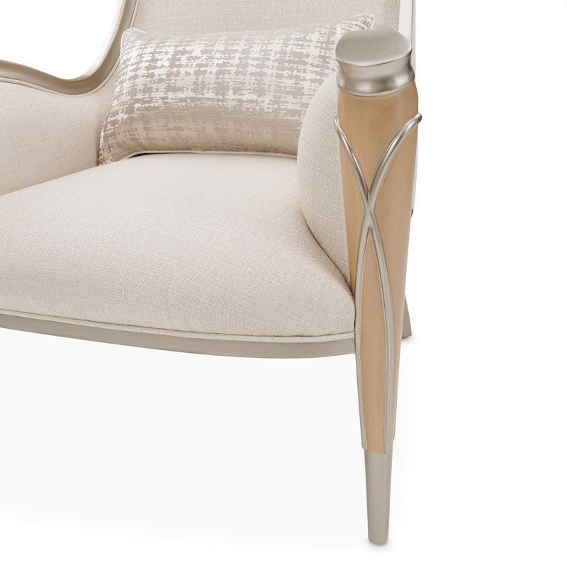 Villa Cherie 31'' Wide Armchair, Pearl 100% Polyester