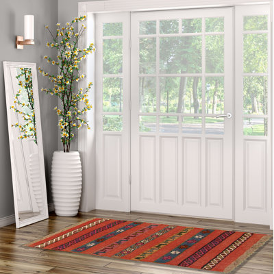 Tapis cuivre foncé en laine noué à la main