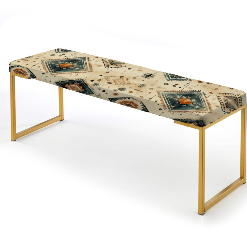 Banc beige géométrique Nomad Ii Boho