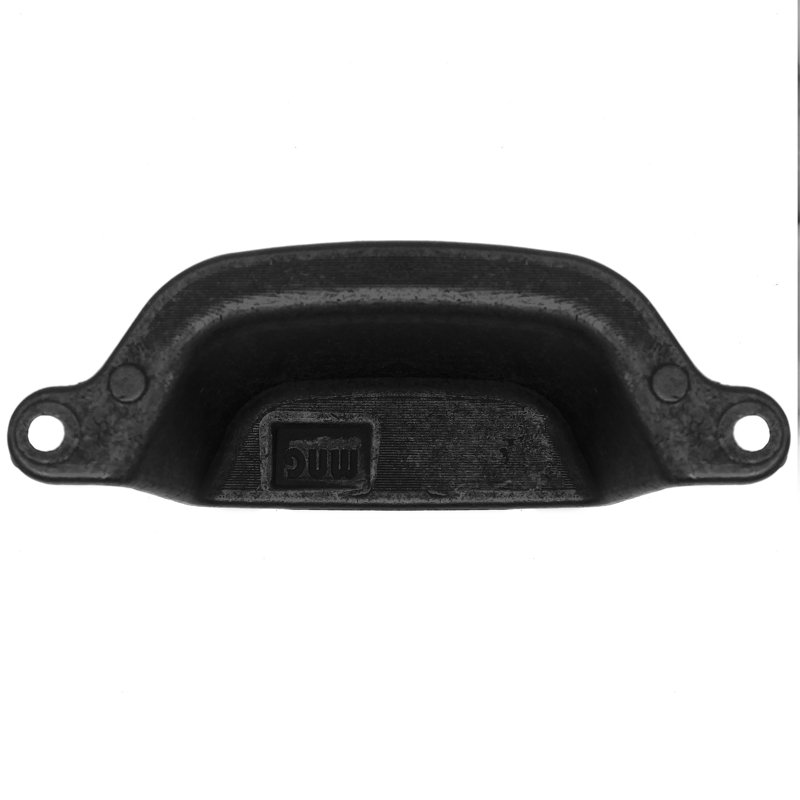 Riverstone Cup / Bin Pull, Matte Black, 3"