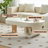 White Solid + Manufactured Wood Round Coffee Table