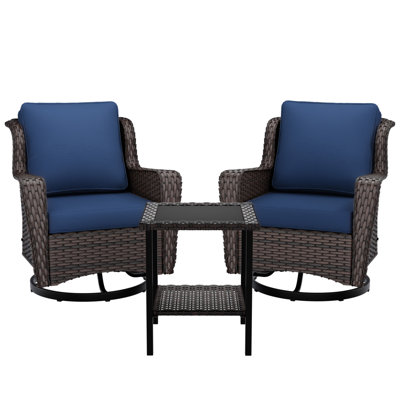 3-Piece Wicker Outdoor Patio Armrest Set