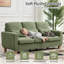 3-Seater Corduroy Sofa with 2 Throw Pillows, Deep-Seated Upholstered Couch with Square Arms, Cosy Living Room Furniture-1896916641