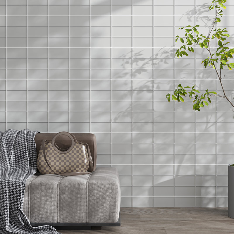 3"X 6" Matte Finished Glass Subway Tile, Warm Greige