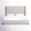 Cognac Upholstered Wingback Bed-845410608