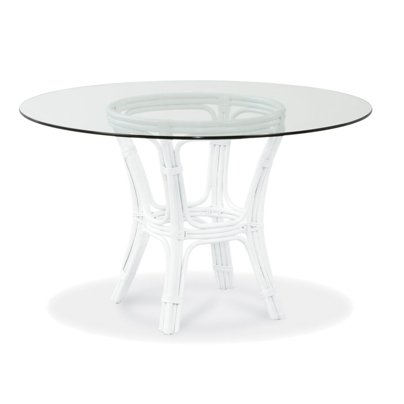 Trellis Round Glass Top Dining Table, 29" H x 42" L x 42" W, Pacific