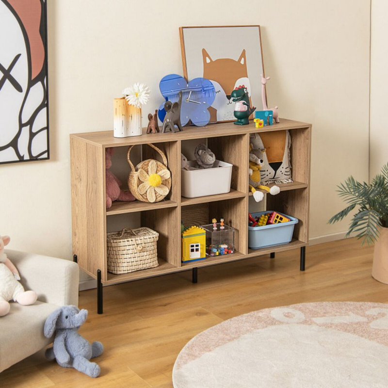 Open-Back Bookshelf With Drawer For Study, Natural