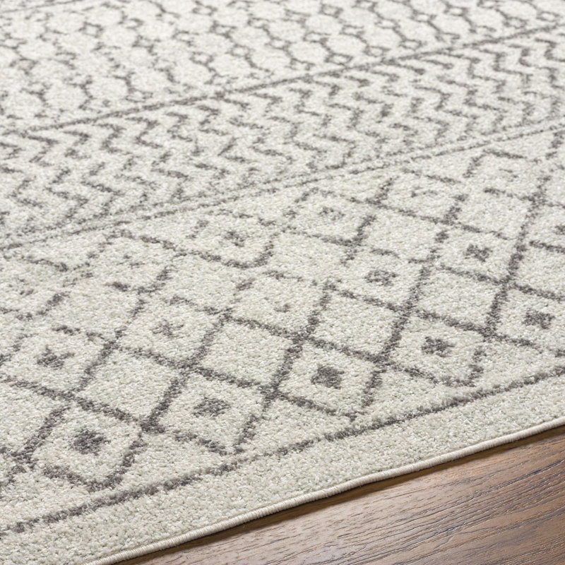 Tapis ivoire / gris Bernhard Global, Tapis de couloir 2 pi 7 po x 14 pi
