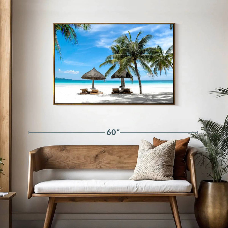 Bord de mer Boracay, Cadre flottant doré, 43 po x 29 po