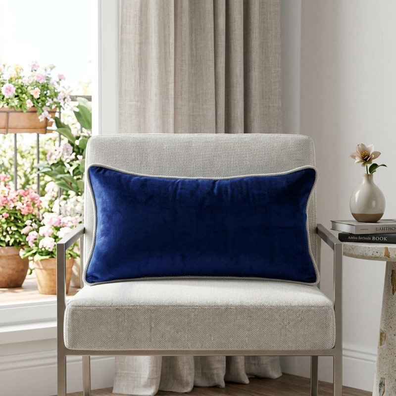 12" X 24" Blue Throw Pillow
