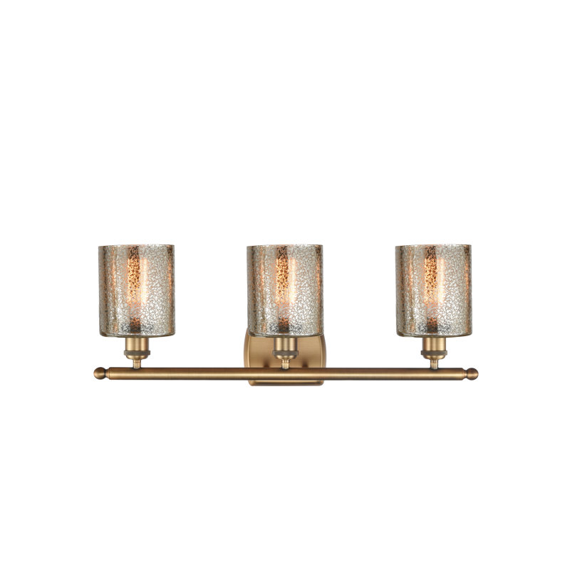 Éclairage de salle de bain à intensité variable à 3 lumières Leilani, Ampoule incandescente rétro de 60 watts, Mercure