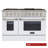 KUCHT Professional 48 in. 6.7 cu. ft. Natural Gas Range with Sealed Burners, Griddle/Grill and Two Ovens - One Convection - in Stainless Steel with White Oven Door-50147979-50147978