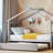 Saunderton Wooden House Bed with Trundle-299217222-298050778
