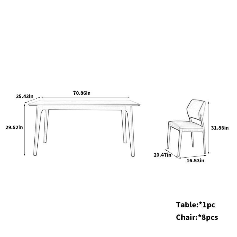 White Ash Sintered Dining Set Chairs Graceful Look
