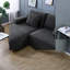 Canapés modulaires confortables, velours côtelé gris moelleux, salon moderne