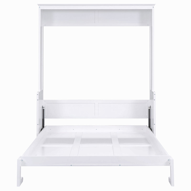 Grand lit escamotable avec tablette, Blanc