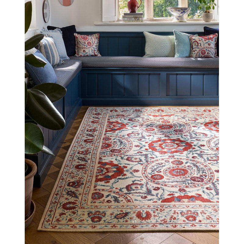 Geometric Area Rug in Indigo, Rectangle 5'7" x 7'10"