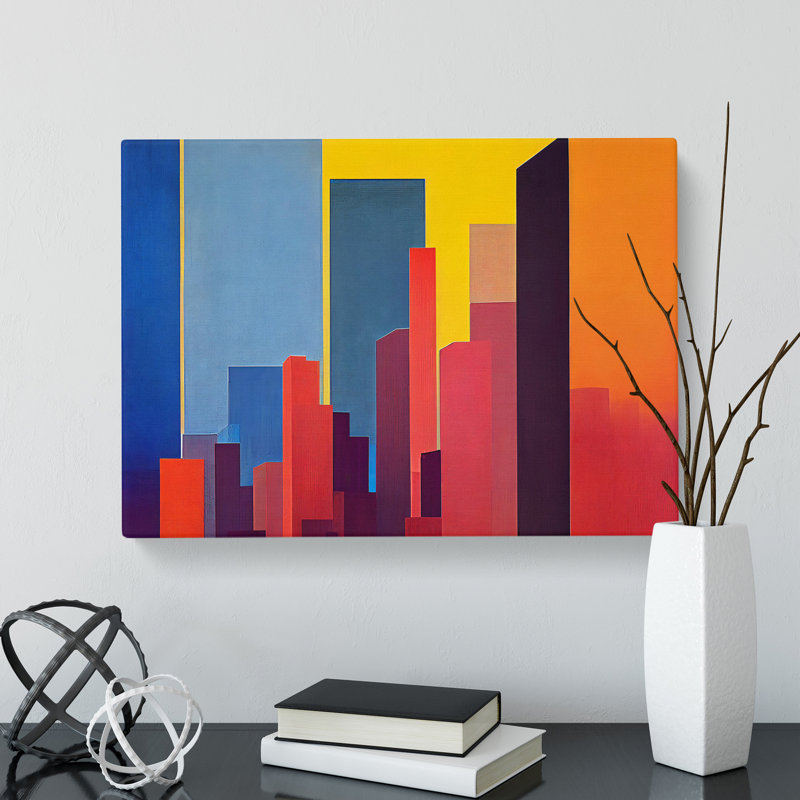 Excellent Abstract Skyscrapers - Wrapped Canvas