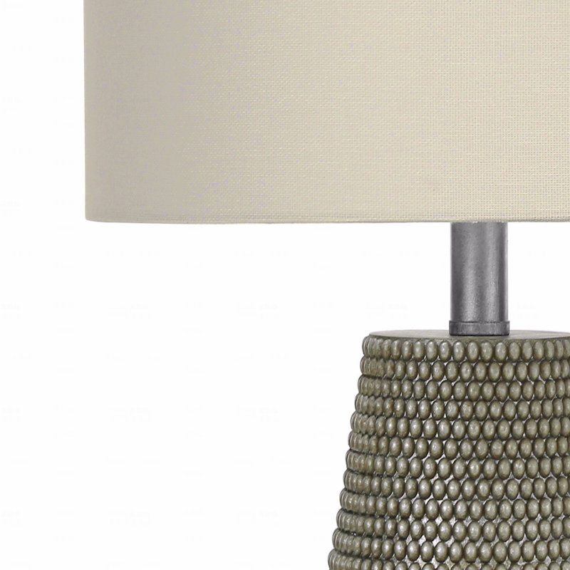 Lampe de table - 24 po de hauteur, résine grise, ivoire et abat-jour crème, Gris