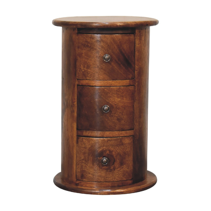 Solid Wood Round Accent Chest