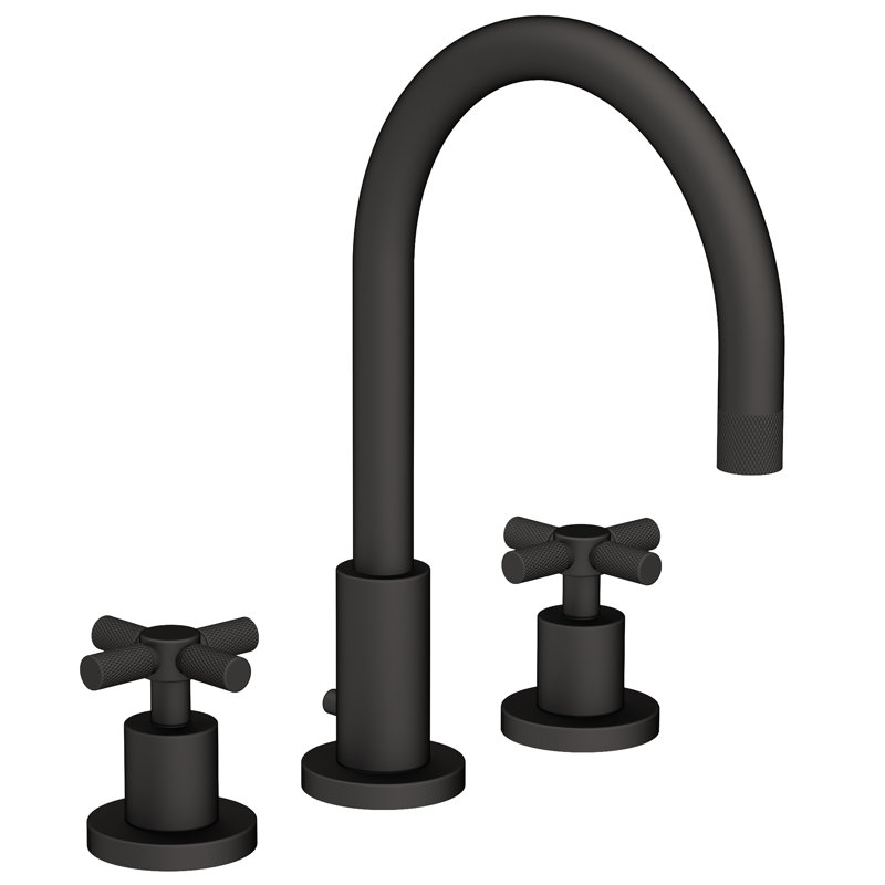 Muncy Widespread Bathroom Faucet with Drain Assembly, Flat Black
