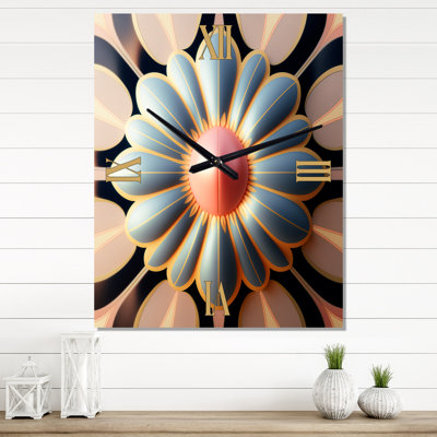 Abstract Art Noveau Flower II - Modern Abstract Wall Clock
