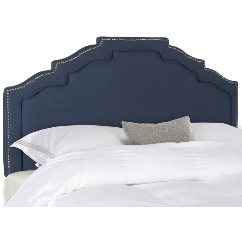 Upholstered Headboard, Queen, Velvet Steel Blue