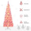 Arbre de Noël artificiel enneigé 6 pi avec forme de crayon, branches de pin réalistes, lumières DEL blanc chaud, ouverture automatique-550483216