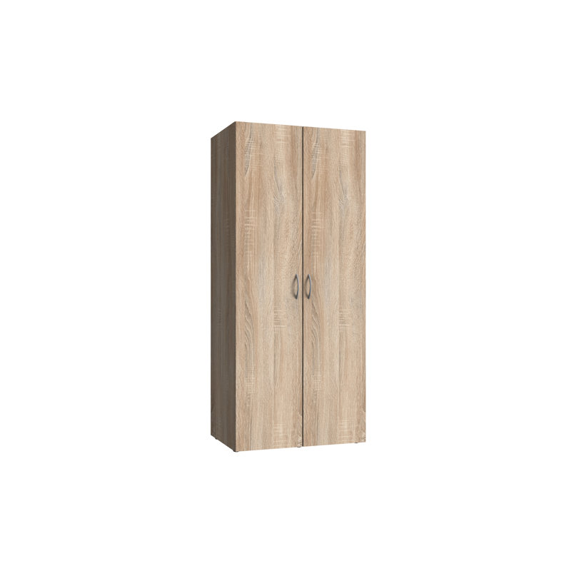 Priscille 2 Door Wardrobe, Oak Sawed Raw, 185cm H x 80cm W x 54cm D
