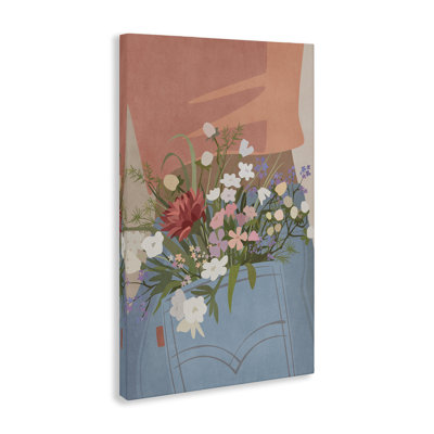 Art mural sur toile Fleurs en jeans par Nataly White