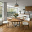 Chuleta Round Dining Table on Stainless Steel Base, Natural