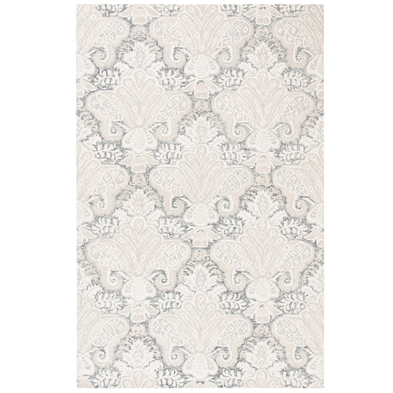 Hoadley Hand Tufted Wool And Cotton With Latex Ikat Rug, Rectangle 5' x 8'