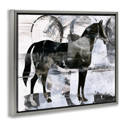Art mural sur toile à motif de cercle et cheval par Ethan Harper
