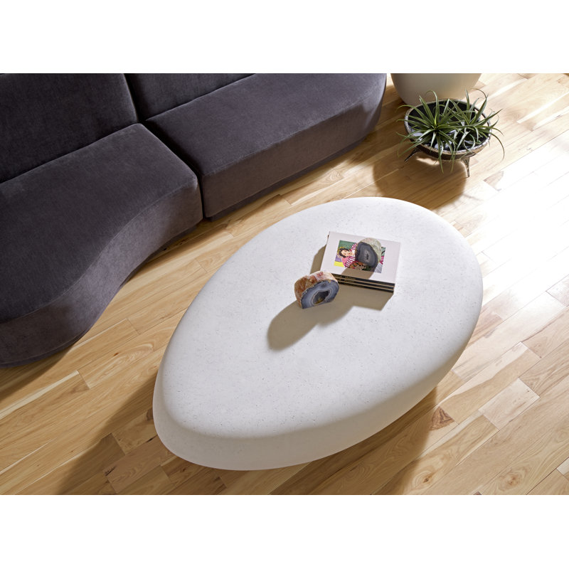 River Stone Solid Coffee Table, 18" H x 66" L x 42" W, Roman Stone