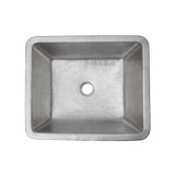 19" Rectangle Skirted Vessel Hammered Copper Sink
